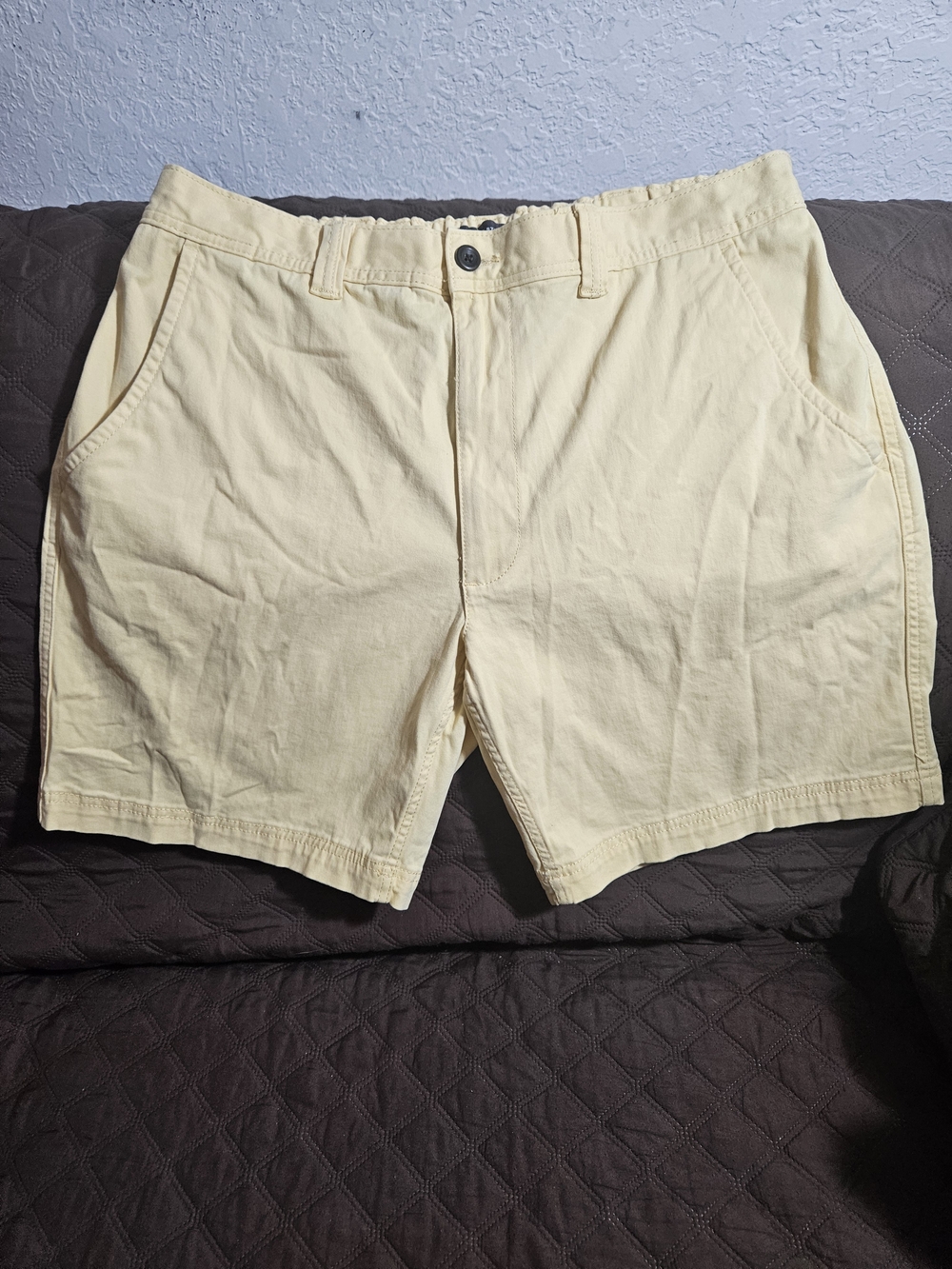 St. John's Bay Pale Yellow Flat-Front Shorts